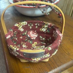 Handmade 2005 Longaberger Floral Basket Bag with Handle
